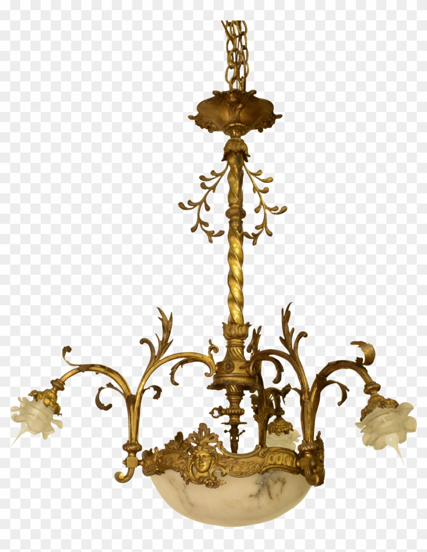 French Alabaster Chandelier New In Stock Antique 19th - Chandelier #1251713