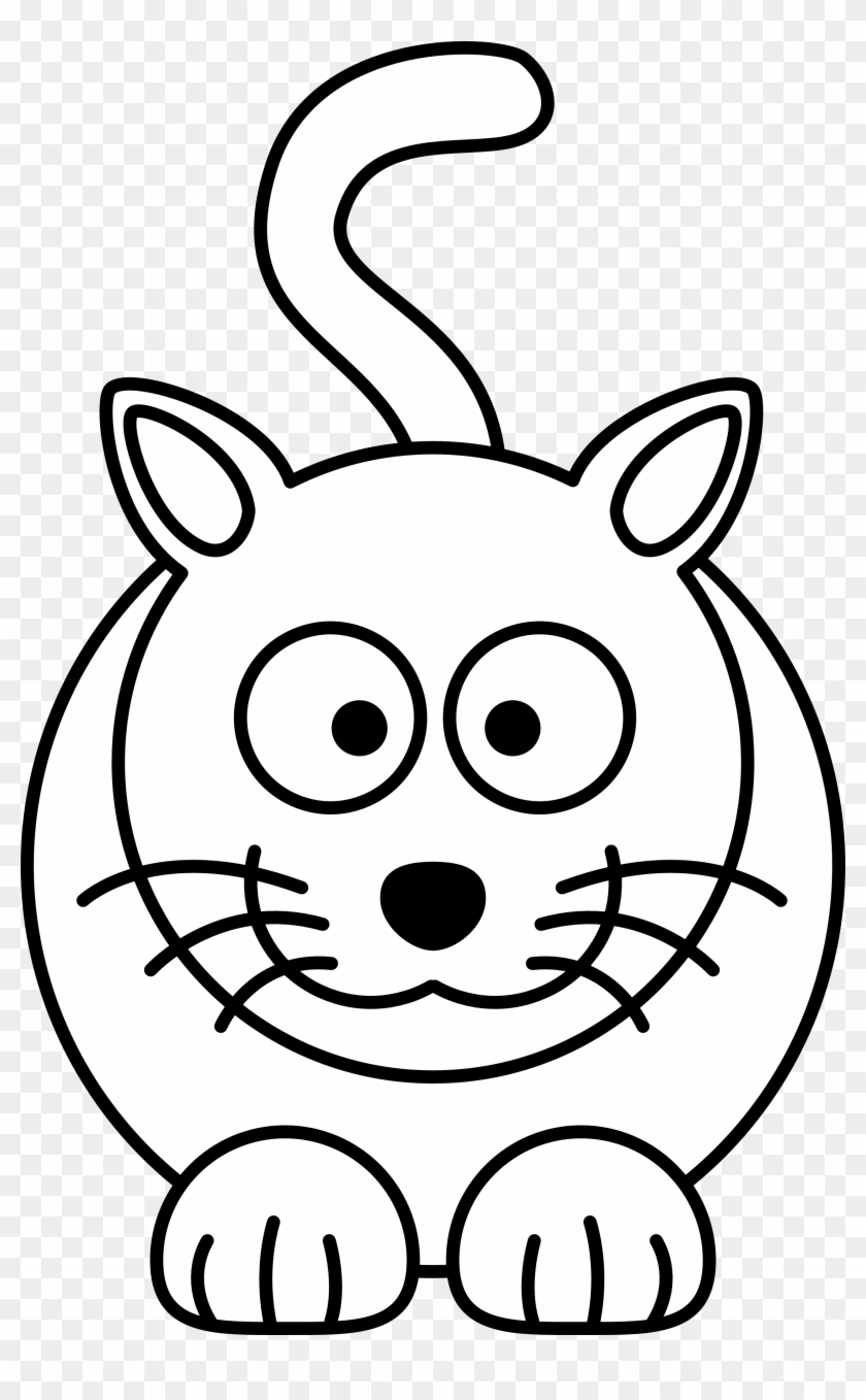 Clipart Of Cat, - Black And White Cartoon Cats #1251782