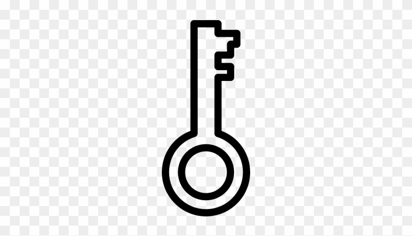 Key Outline Password Interface Symbol Inside A Circle - Outline Of A Key #1252035