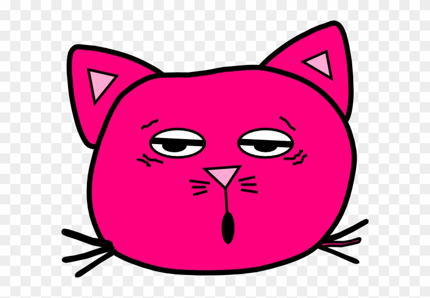 Tired Pink Clip Art At Clker - Sad Blue Cat #1252271