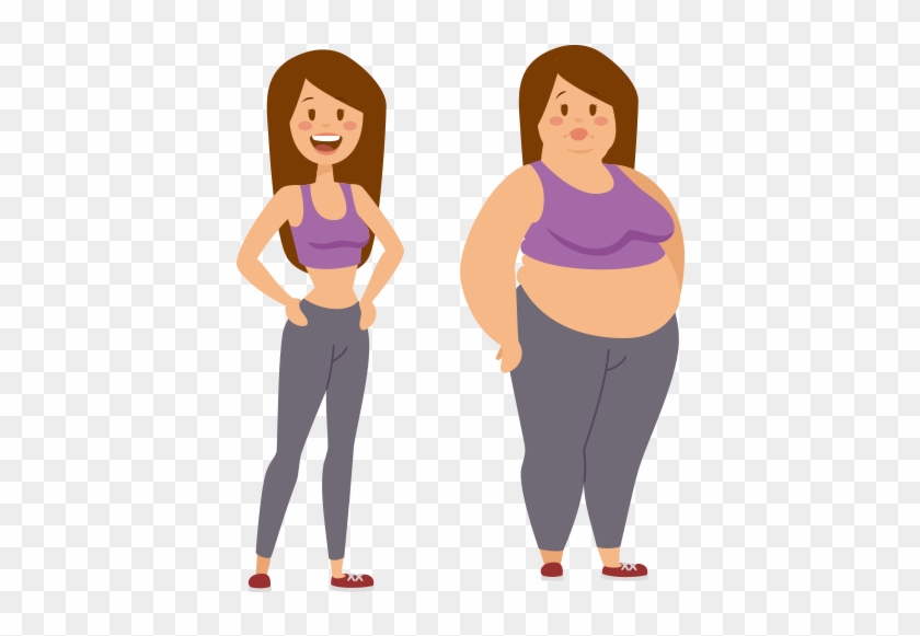 Fat Clip Art - Thin Fat Comparison Vector #1252371