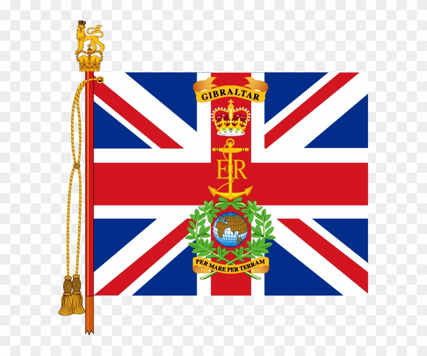 Typical Royal Marines Queen's Colour - Uk Flag #1252369