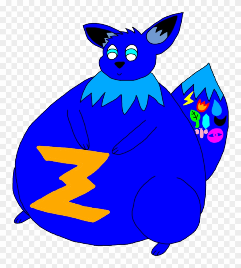 Bluevee Z The Fat Eevee By Asheandcjthepikachus - Eevee #1252406