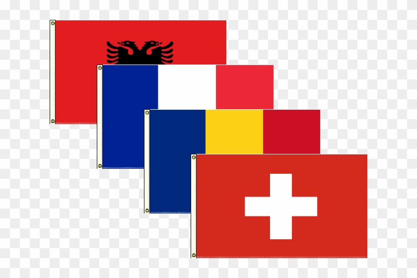Albania, France, Romania And Switzerland Flag Pack - Group A Euro 2016 Flags #1252475