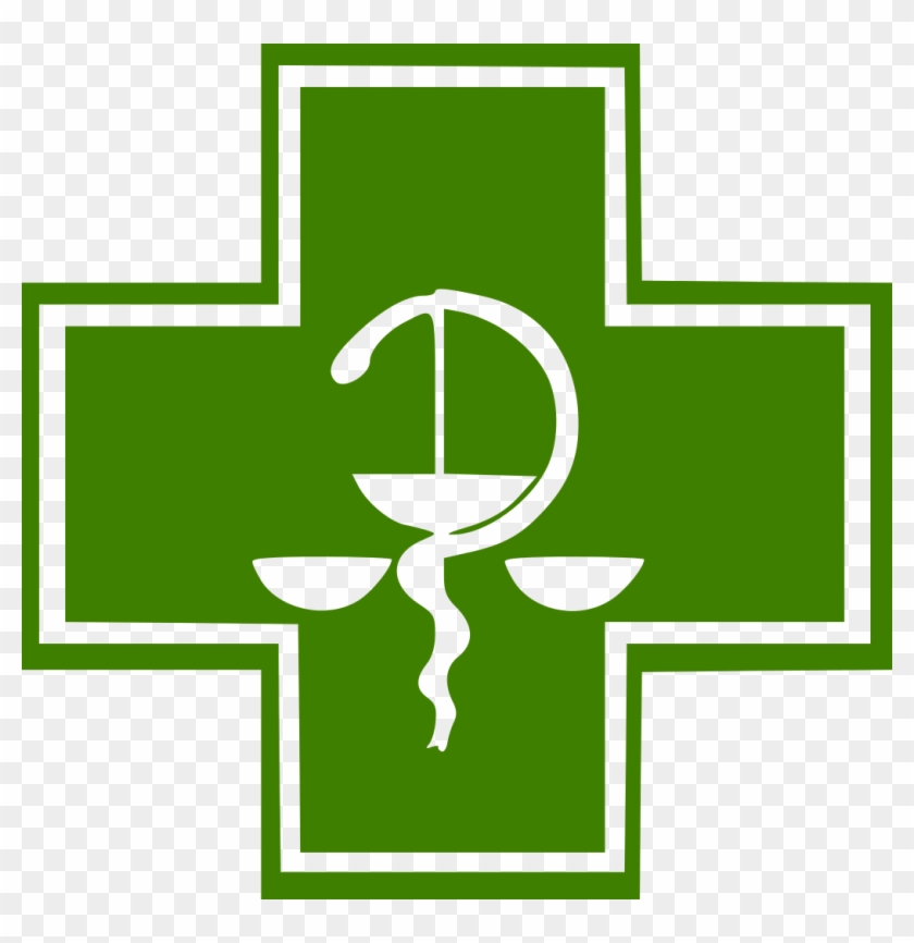 Green Pharmacy Cross W Bowl Of Hygieia - Green Cross Symbol For Pharmacy #1252578