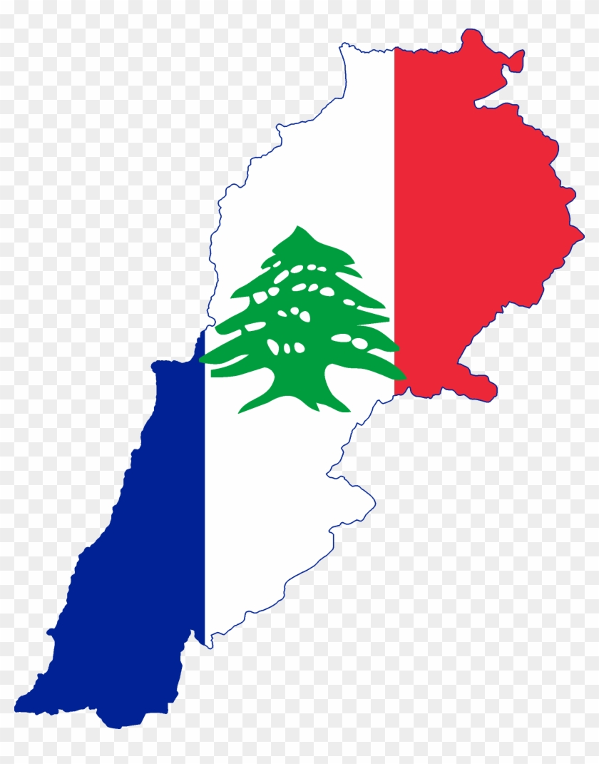 Flag Map Of French Lebanon - French Map Of Lebanon #1252602