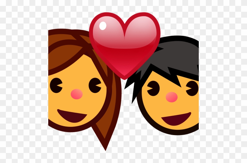Couple With Heart Emoji - Couple Smiley Png #1252726