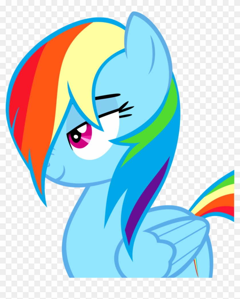 Rainbow Dash Flat Mane By Orbitalxd - Rainbow Dash Hey There #1252738