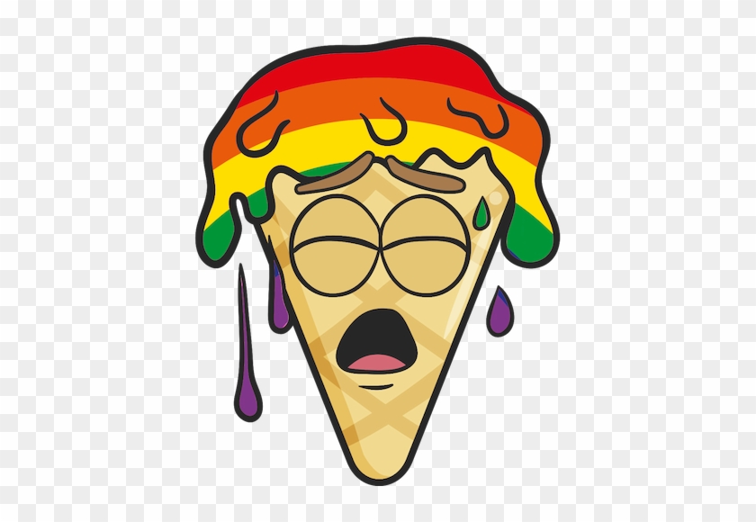 Gay Pride Ice Cream Cone Emoji Stickers Messages Sticker-9 - Melting Ice Cream Cone Cartoon #1252757