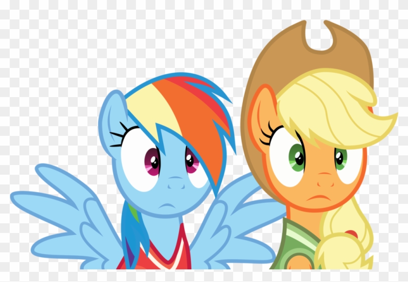 Shocked Rainbow Dash And Applejack By Uponia On Deviantart - Rainbow Dash And Applejack Shocked #1252982