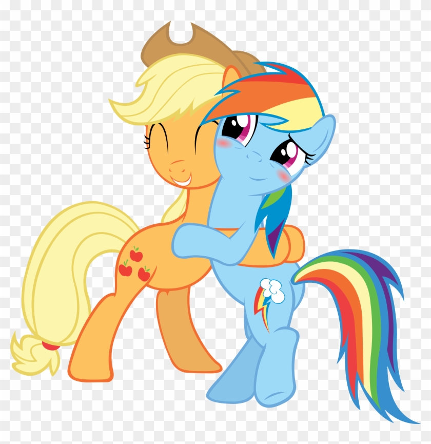 Artpwny, Blushing, Hug, Lesbian, Rainbow Dash, Safe, - My Little Dashie Applejack #1253042