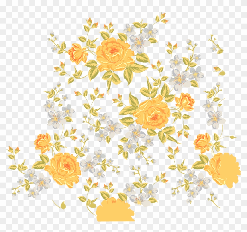 Floral Design Flower - Yellow Flower Pattern Png #1253107
