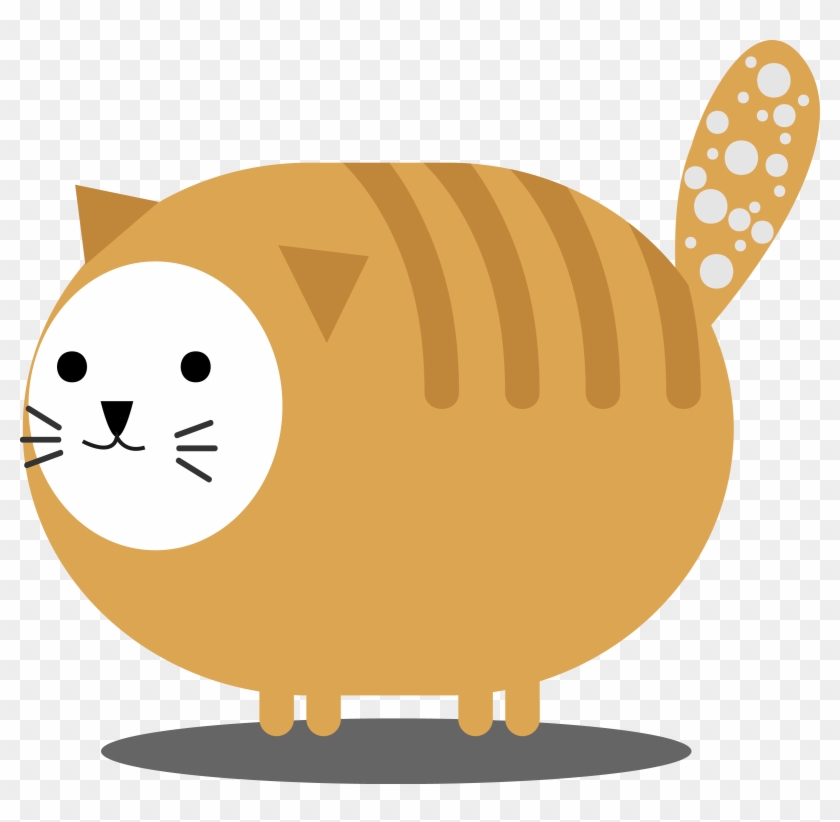 Whiskers Cat Tiger Clip Art - Fat Cat Icon #1253233