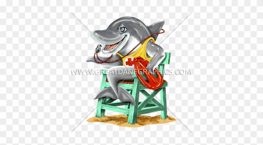 Dolphin Lifeguard - Cartoon #1253379