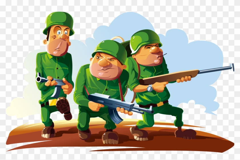 Soldier Cartoon Marching Royalty-free - Cartoon Soldiers Fighting #1253402