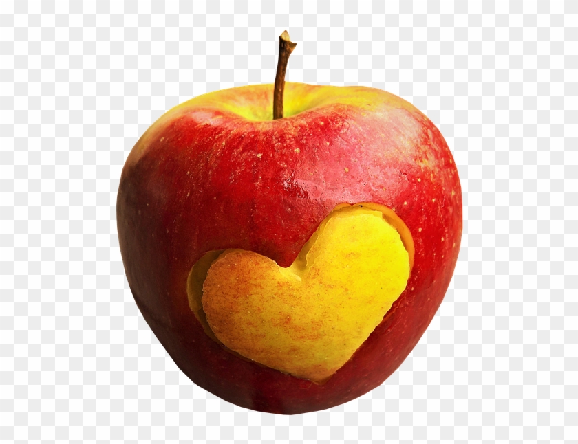 Apple, Fruit, Heart, Food, Healthy, Fresh, Organic, - ハート が くり 抜かれ た リンゴ #1253484