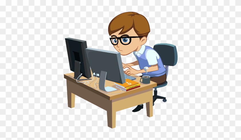Computer Learning Cartoon Png #1253532