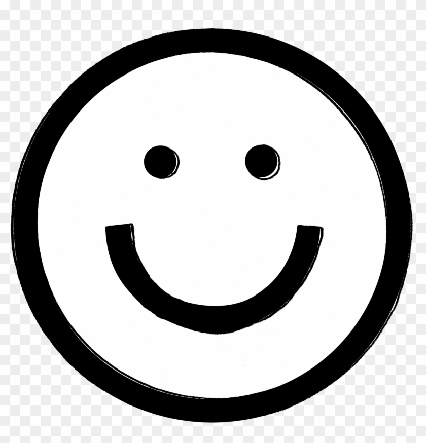 Smiley Face - Smile Emoji Black And White #1253575