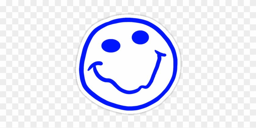 Blue - Smiley - Face - Png - Nirvana Smiley Face Png #1253600