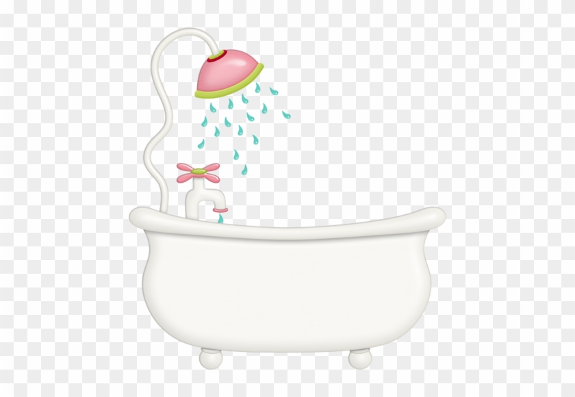 Pink Shower Head With Bathtub - Bath Tub And Shower Clipart #1253801