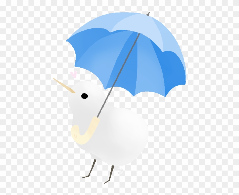 Albino Kiwi Holding A Umbrella - Kawaii Kiwi Bird Cartoon #1253962