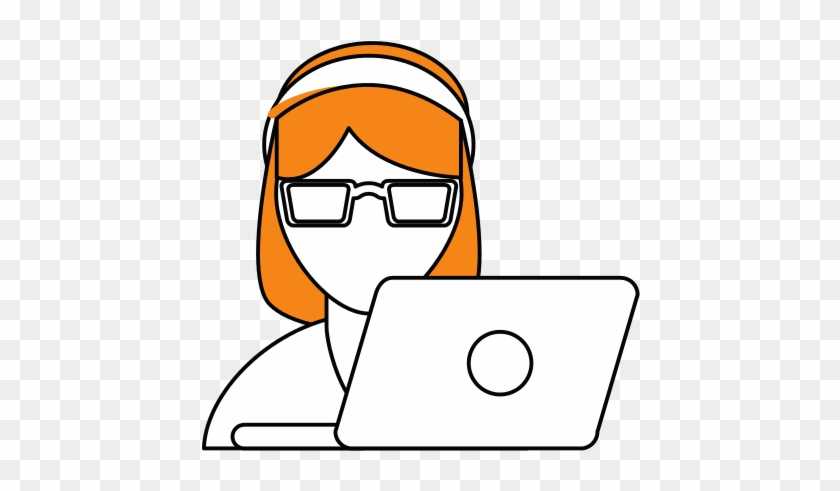 Half Body Woman Customer Service With Laptop And Headphones - Silhouette #1254278