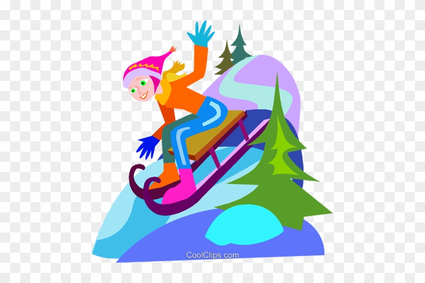 Tobogganing Royalty Free Vector Clip Art Illustration - Bild #1254339