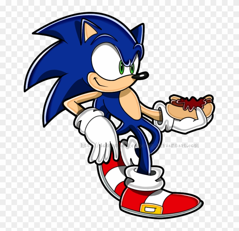Sa Sonic With A Yummy Chillydog By Domestic-hedgehog - Cartoon #1254377