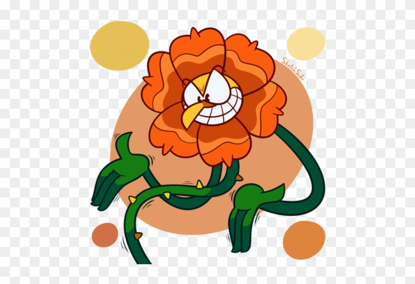Aggressively Jazz Hands You To Death - Cuphead Floral Fury Art #1254418