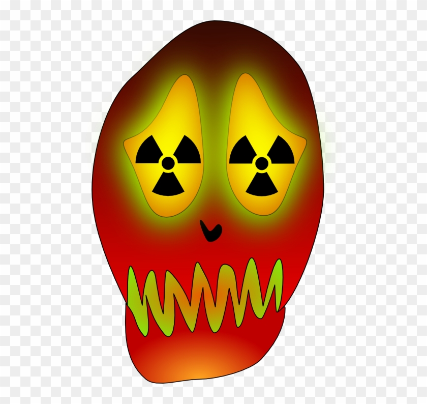 Skull And Nuclear Warning Clipart - Nuclear Weapon #1254837