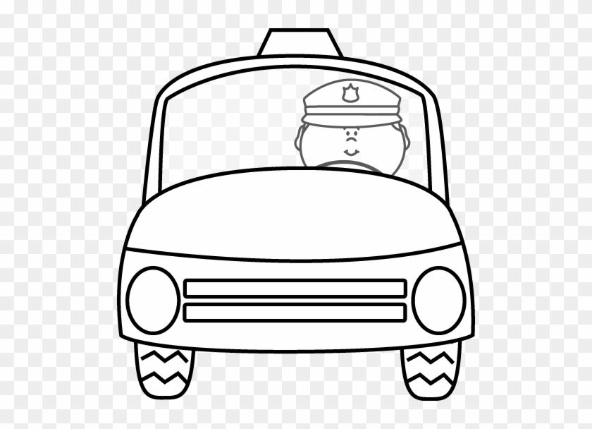 Police Clipart Black And White - Drive A Police Car Clipart Black And White #1255007