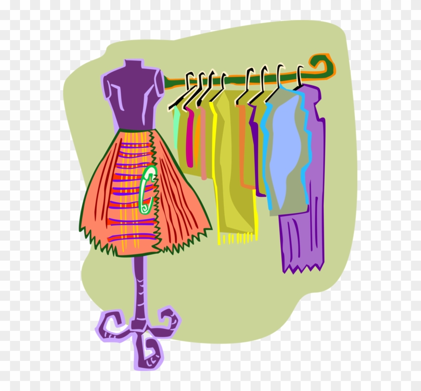 Vector Illustration Of Retail Fashion Dresses And Clothes - Clothing #1255091