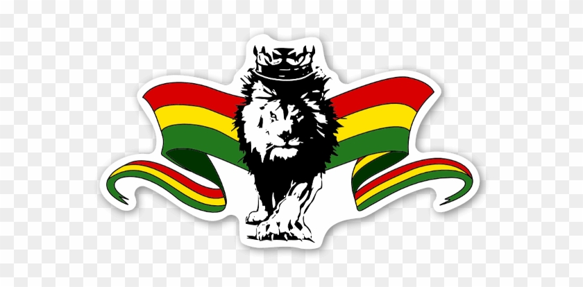 Rasta Lion With Flags Sticker - Rasta Lion Logo #1255369
