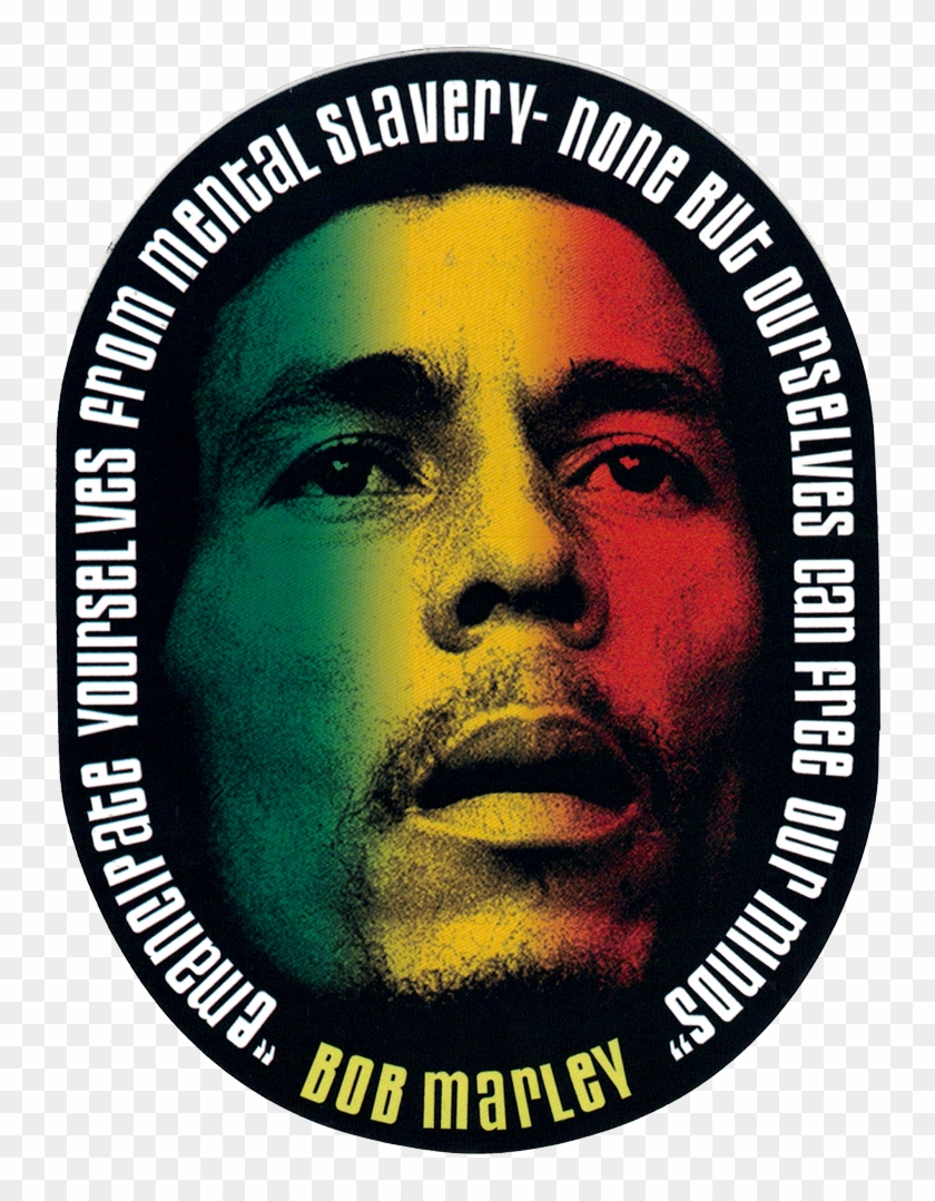 Bob Marley Emancipate Yourselves From Mental Slavery - Bob Marley Rasta Color Face Sticker #1255406