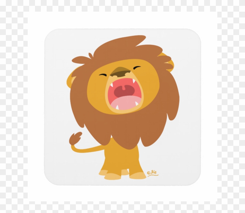 Cute Cartoon Roaring Lion Coasters - Lion Cartoon Cute #1255648