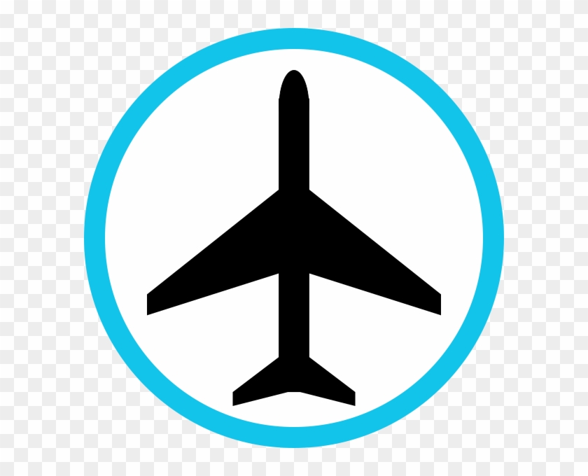 Aircraft Plan Black On Circle Light Blue - Tattoo Airplane Outline - Free  Transparent PNG Clipart Images Download