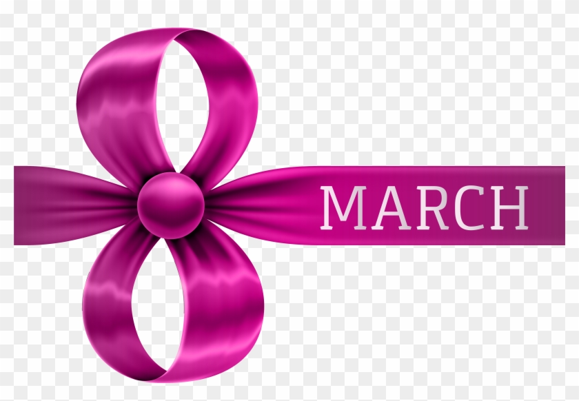 8 March Pink Bow Png Clipart Image - 8 March Png #1256260