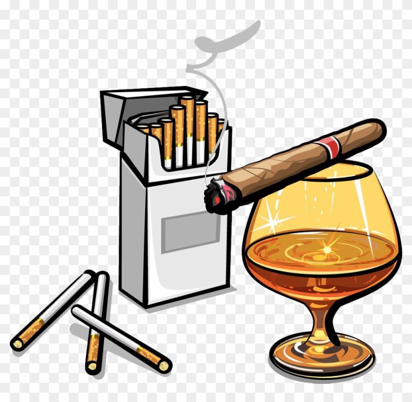 Alcohol Cigarette Stock Photography Clip Art - Alcohol Y Tabaco Dibujos #1256448