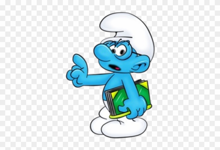 Baby Smurf Carrying Book - Brainy Smurf Gif #1256590