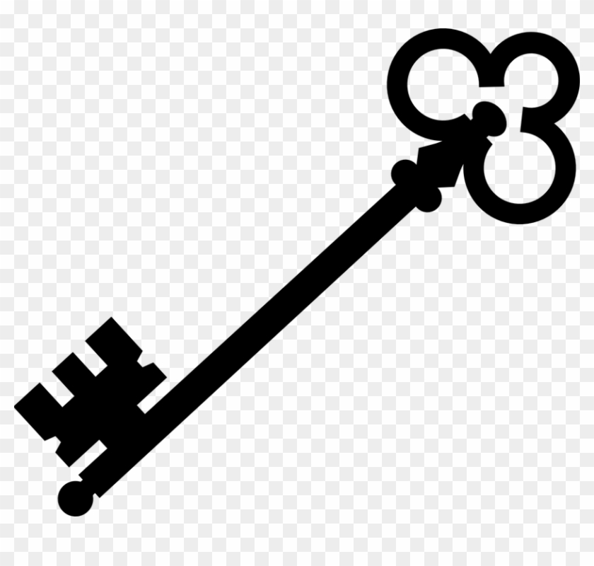 Key Clipart Horizontal - Black Key Transparent Background #1256608