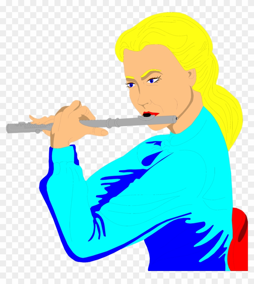 Flute - Clipart Two Girl Playing Flutes #1256773