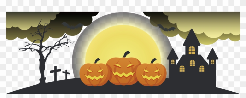 Halloween Banner Pumpkin - Haunted House Clip Art #1256880