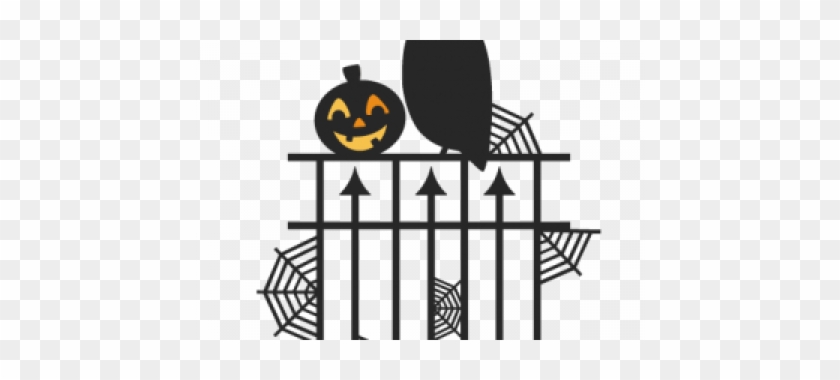 Fence Clipart Halloween - Halloween Fence Clip Art Png #1256885