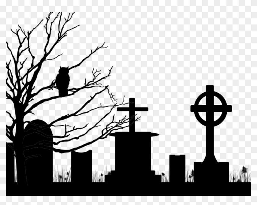 Drawn Cemetery Halloween - Cemetery Png #1256904