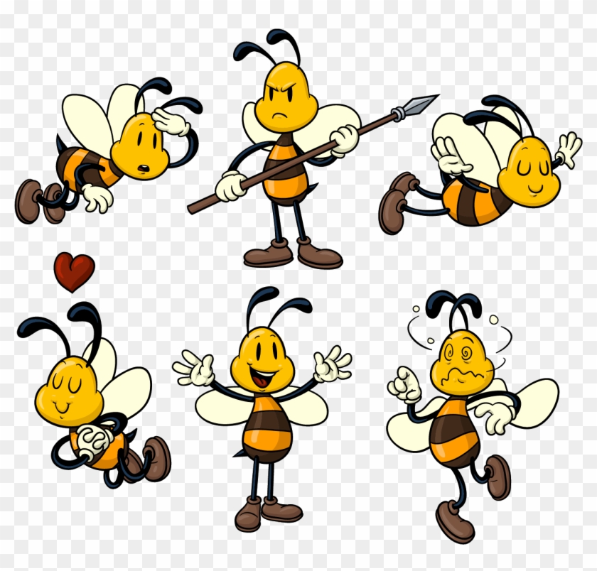 Bee Cartoon Stock Illustration Illustration - Cartoon Bee Vector Illustration #1256914