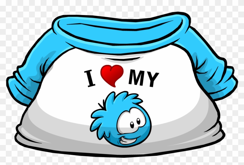 I Heart My Blue Puffle T-shirt - Club Penguin I Love Pizza Shirt #1256977