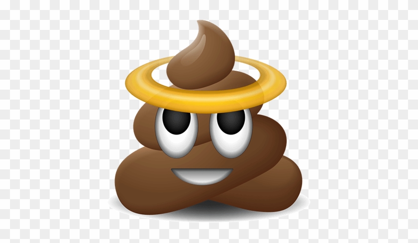 Poop Emoji Stickers Messages Sticker-1 - Poop With A Halo #1257113
