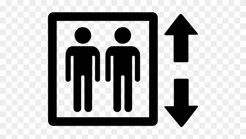 Elevator With Two Men Sign Free Icon - Elevator #1257221