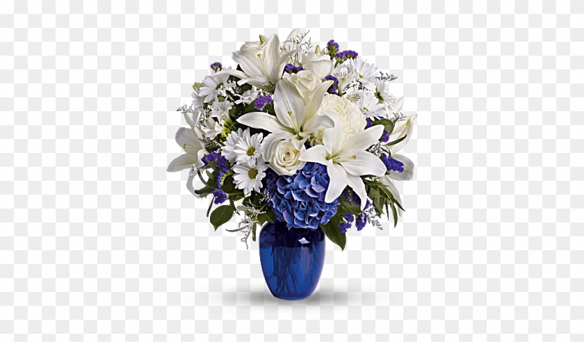 Nice Beautiful In Blue Brighten The Home With The Peace - Blue And White Flower Arrangements #1257249