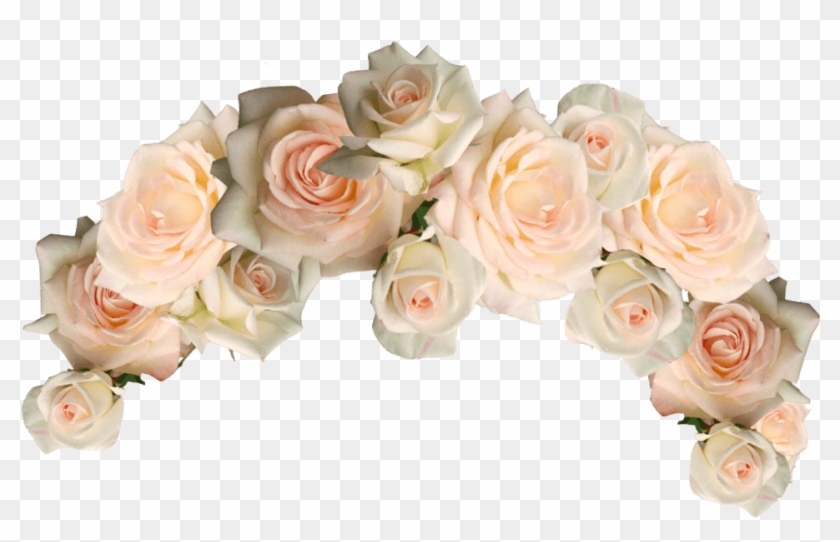 Cut Flowers Garden Roses Wreath - White Flower Crown Png #1257295